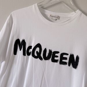 ⭕️ ALEXANDER MCQUEEN Graffiti T-Shirt White Medium